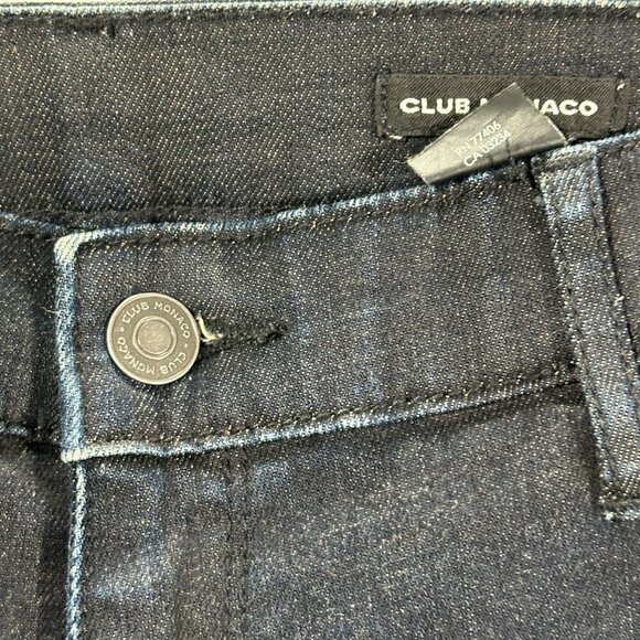 Club Monaco Jeans Womens 0 Dark Wash Cotton Stretch Pockets Straight Leg - Picture 4 of 8